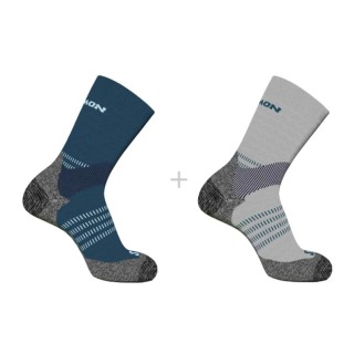CALCETINES SALOMON X ULTRA ACCESS CREW 2-PACK VERDE/GRIS