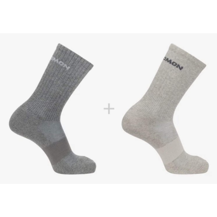 CALCETINES SALOMON EVASIÓN CREW 2-PACK GRIS