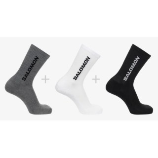 CALCETINES SALOMON EVERYDAY CREW 3-PACK NEGRO/BLANCO/GRIS