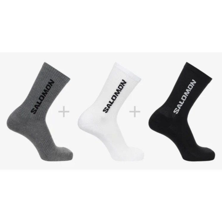 CALCETINES SALOMON EVERYDAY CREW 3-PACK NEGRO/BLANCO/GRIS