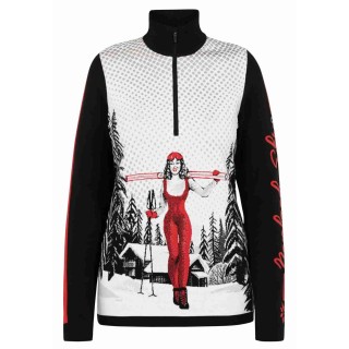 POLO NEWLAND N4 6282 NEGRO/ROJO MUJER