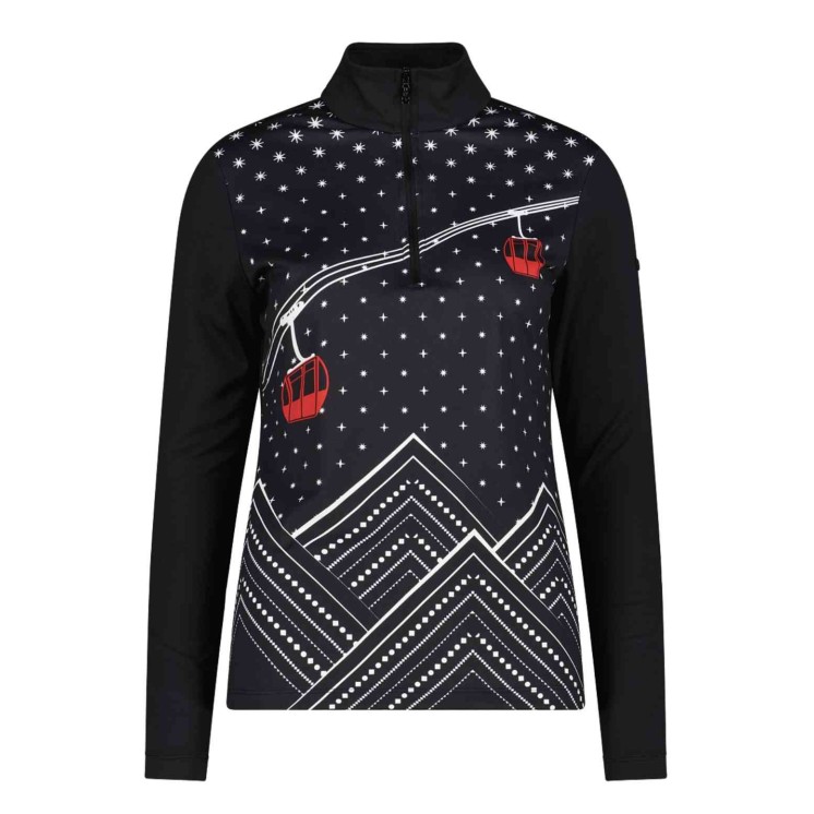 POLO CMP 35L0496 SWEAT NEGRO7BLANCO MUJER