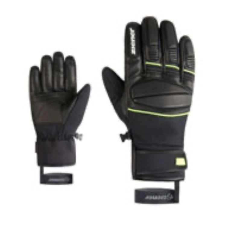 GUANTES ZIENER GOMIN-Z AS NEGRO/LIMA HOMBRE