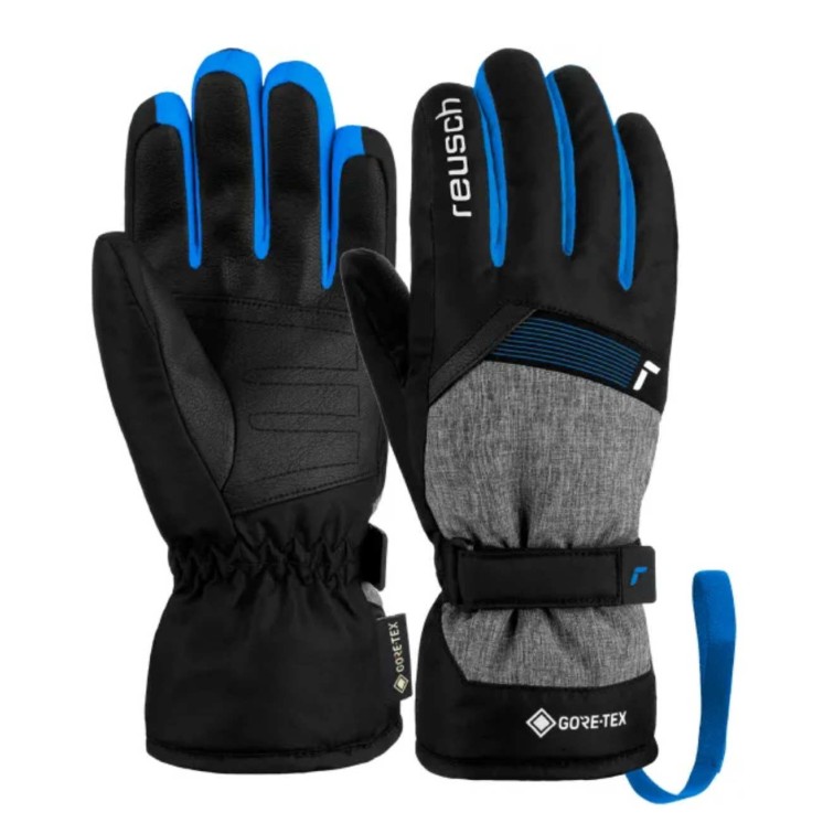 GUANTES REUSCH FLASH GRIS/NEGRO/AZUL JUNIOR