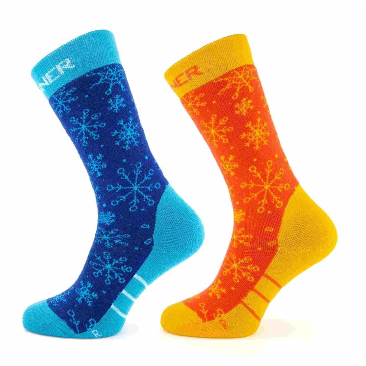 CALCETINES SINNER SNOW DOUBLE PACK ORANGE/BLUE