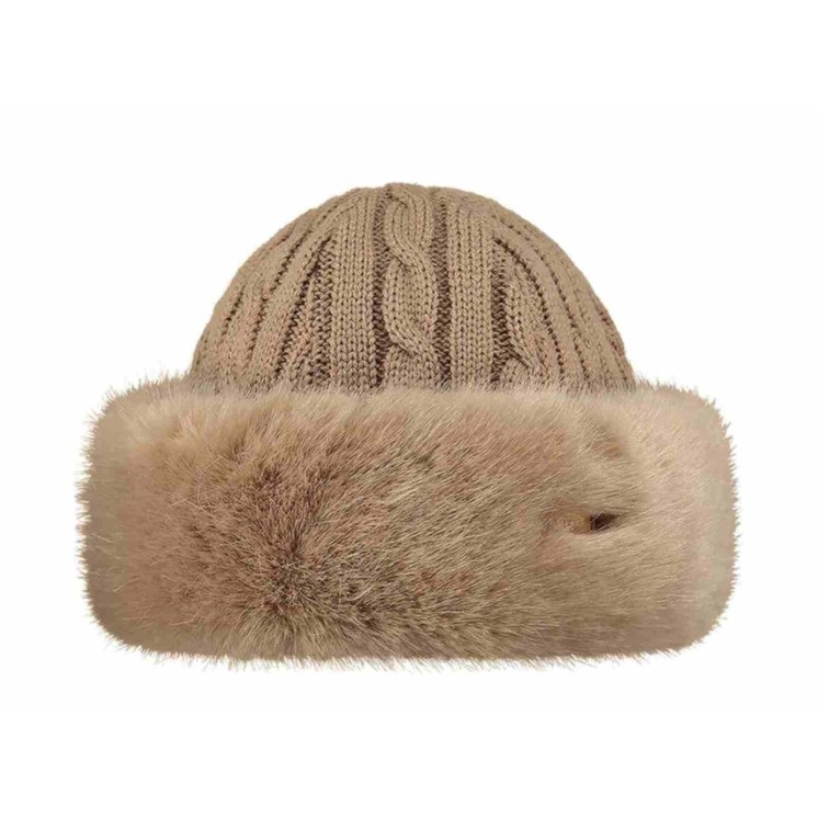GORRO BARTS FUR CABLE BANDHAT BEIGE MUJER