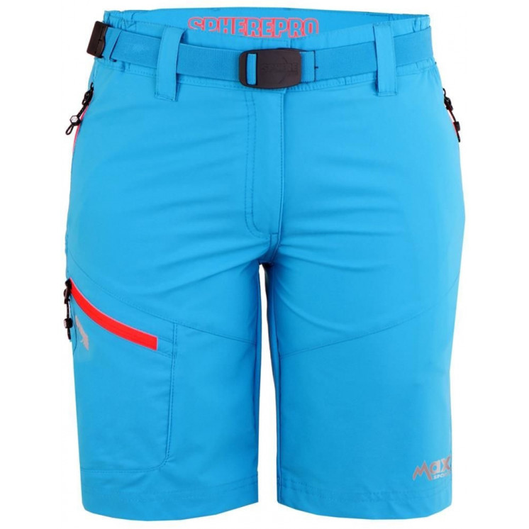 PANTALÓN CORTO SPHERE PRO GIULIA AZUL TURQUESA NARANJA HOMBRE