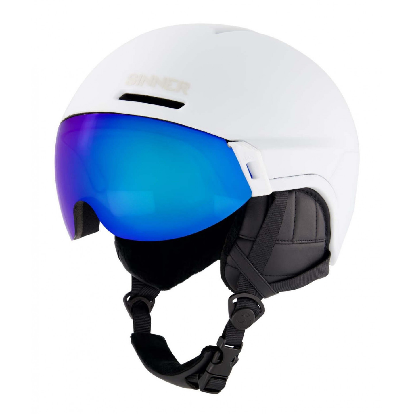 CASCO SINNER MONTBLANC VISOR MATTE WHITE BLUE CASCO SINNER MONTBLANC VISOR MATTE WHITE BLUE